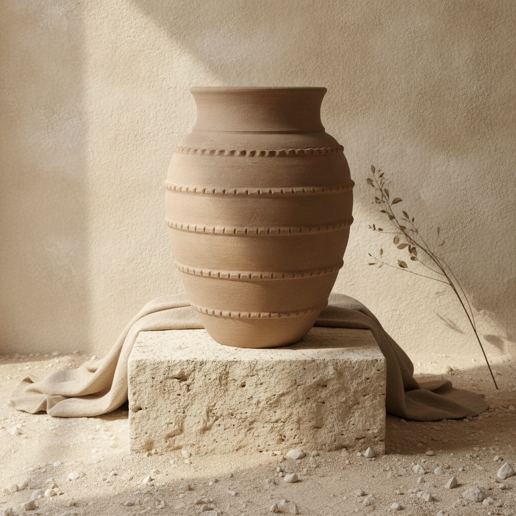 Vaso terracota artesanal  EXC 33, handmade em Portugal. Organic Decor; Design de interiores sustentável; design biofílico; Decoração orgânica; Decoração wabi-sabi, farmhouse, Japandi, minimalista, mediterrânica. 