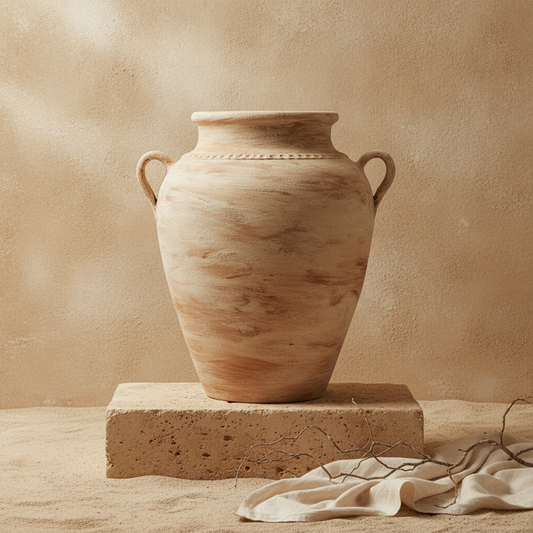 Vaso terracota artesanal RÚSTICO X.3 com alças feito à mão em Portugal. Decoração orgânica.
decoração wabi-sabi, minimalista, rústica, mediterrânica, cottagecore e farmhouse . Decoração e design de interiores; design biofílico;