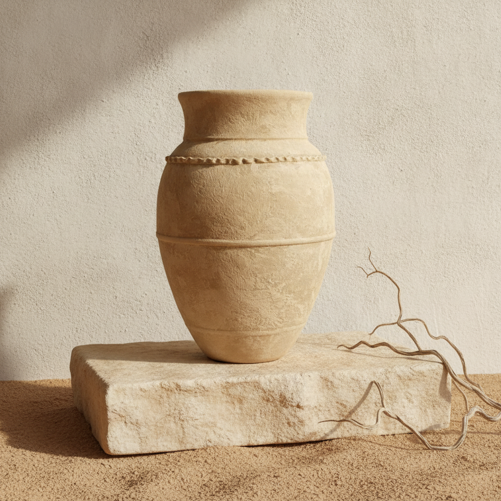 Vaso terracota artesanal LAMOUR J handcrafted in Portugal. Decoração orgãnica; Decoração sustentável; Design de interiores; decoração e design biofílico; Decoração minimalista, wabi-sabi, rústica, mediterrânico e farmehouse. Organic decor;