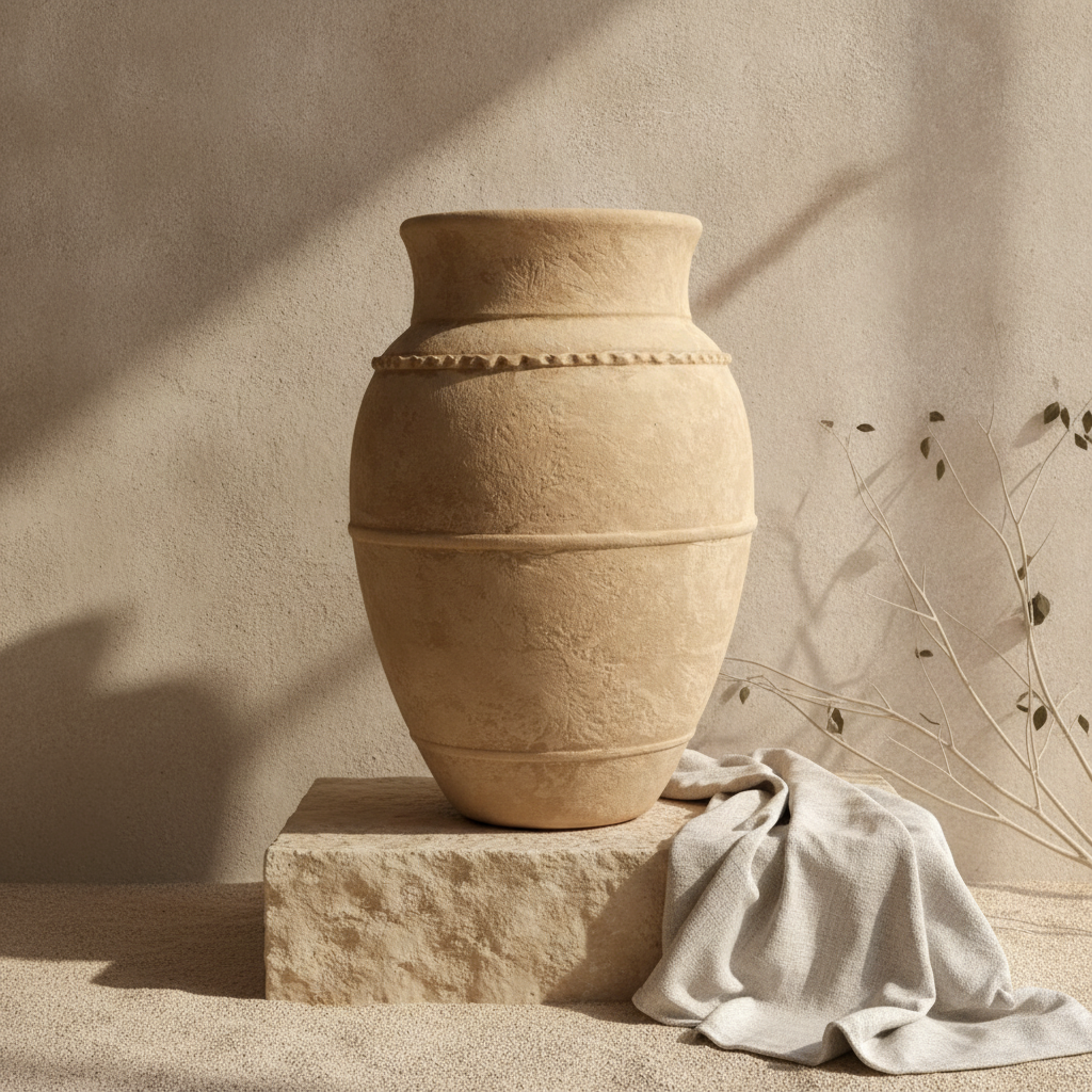 Vaso terracota artesanal LAMOUR J handcrafted in Portugal. Decoração orgãnica; Decoração sustentável; Design de interiores; decoração e design biofílico; Decoração minimalista, wabi-sabi, rústica, mediterrânico e farmehouse. Organic decor;