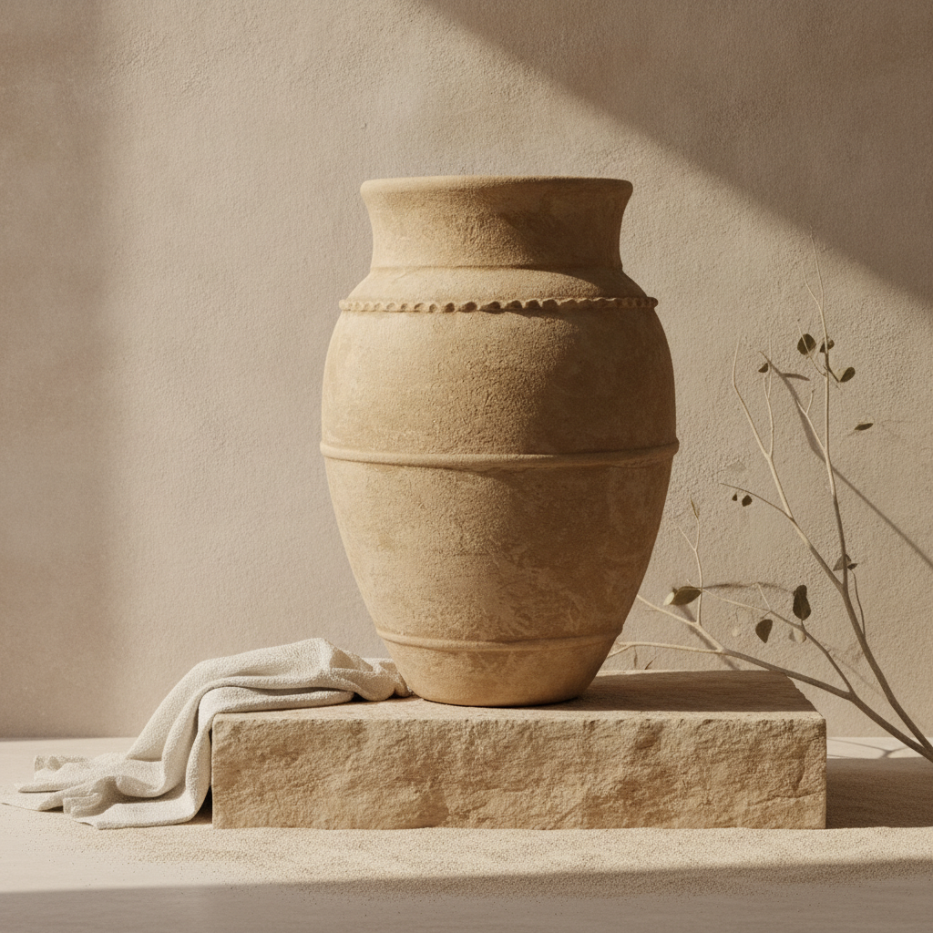 Vaso terracota artesanal LAMOUR J handcrafted in Portugal. Decoração orgãnica; Decoração sustentável; Design de interiores; decoração e design biofílico; Decoração minimalista, wabi-sabi, rústica, mediterrânico e farmehouse. Organic decor;
