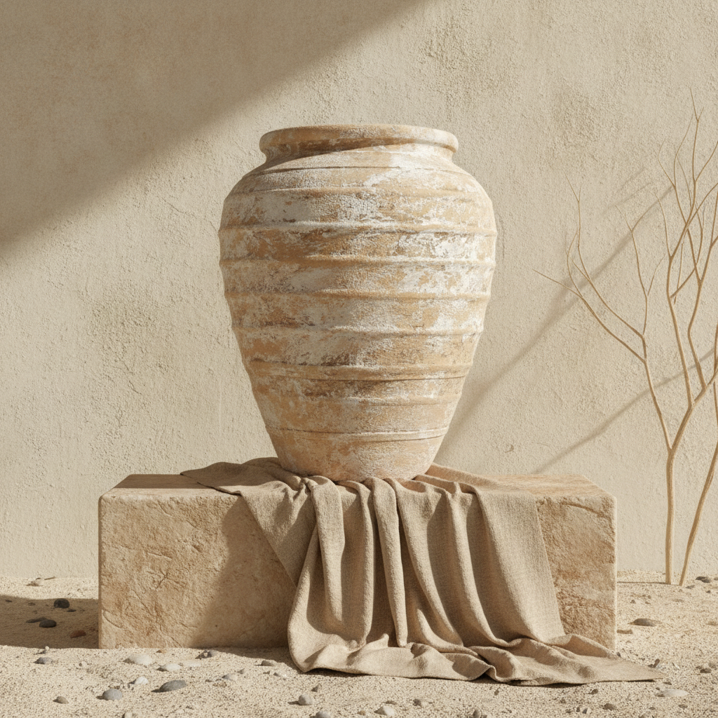 Vaso terracota artesanal  EXC 35, handcrafted em Portugal. Design de interiores sustentável; design biofílico; Decoração orgânica; Decoração wabi-sabi, farmhouse, Japandi, minimalista, mediterrânica. Organic Decor; 