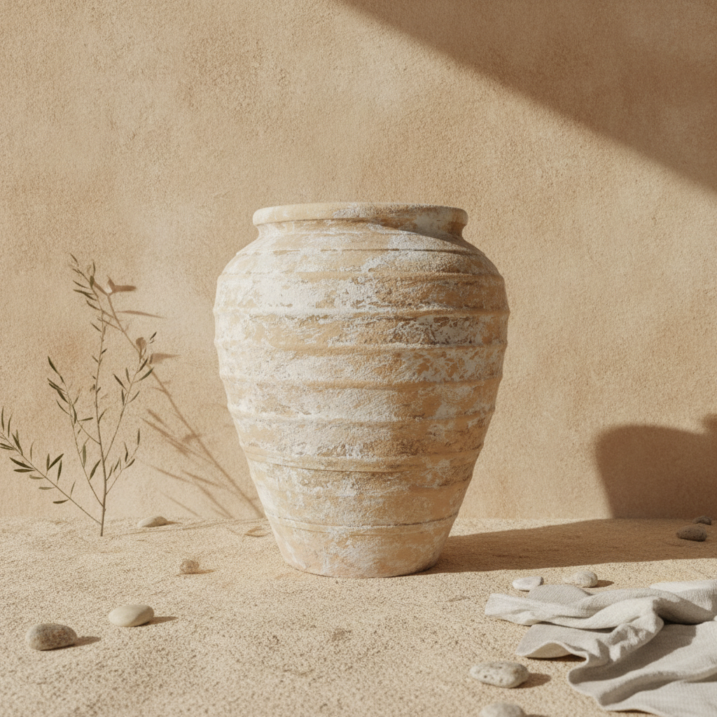 Vaso terracota artesanal  EXC 35, handcrafted em Portugal. Design de interiores sustentável; design biofílico; Decoração orgânica; Decoração wabi-sabi, farmhouse, Japandi, minimalista, mediterrânica. Organic Decor; 