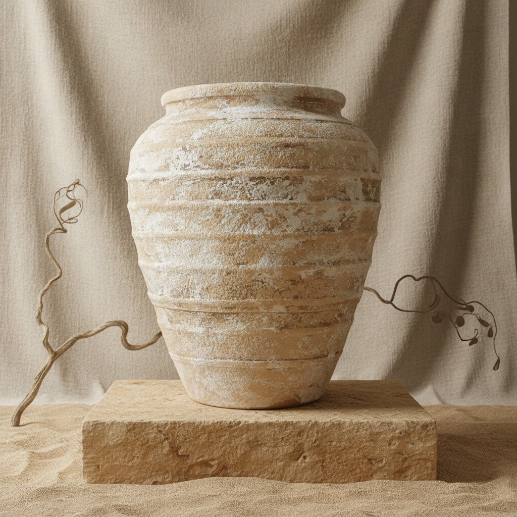 Vaso terracota artesanal  EXC 35, handcrafted em Portugal. Design de interiores sustentável; design biofílico; Decoração orgânica; Decoração wabi-sabi, farmhouse, Japandi, minimalista, mediterrânica. Organic Decor; 