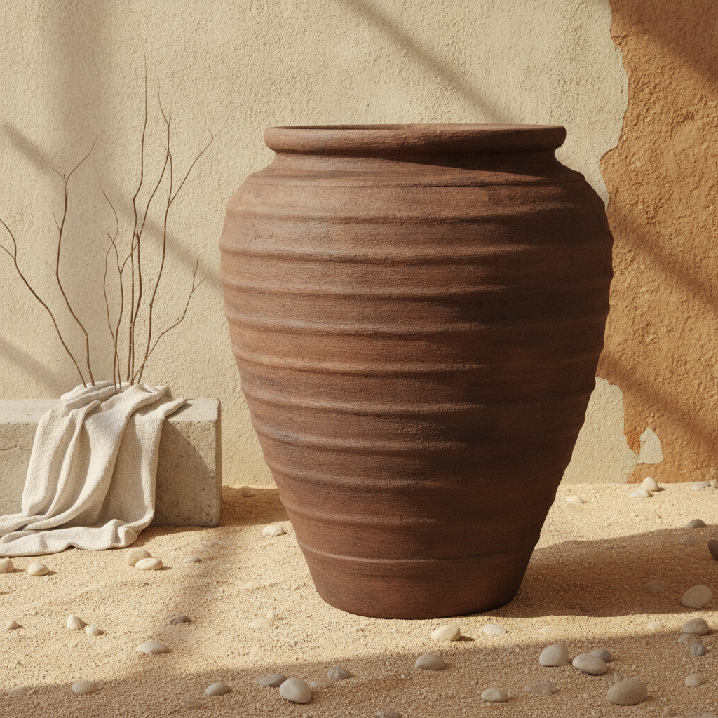 Vaso terracota artesanal Rústico X.4, feito à mão em Portugal. Decoração orgânica; Decoração rústica e cottagecore. Inspiração mediterrânica e farmhouse. Decoração de interiores; Design biofílico; Decoração sustentável