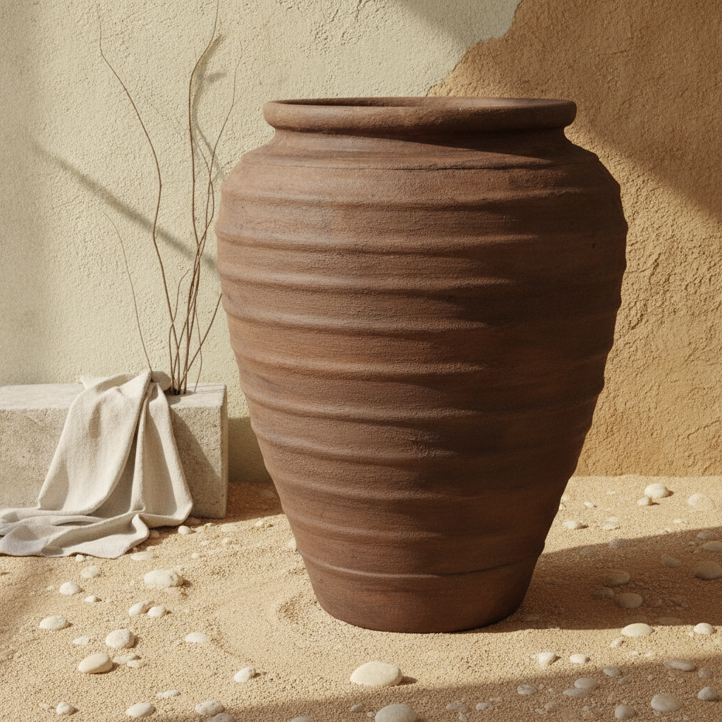 Vaso terracota artesanal Rústico X.4, feito à mão em Portugal. Decoração orgânica; Decoração rústica e cottagecore. Inspiração mediterrânica e farmhouse. Decoração de interiores; Design biofílico; Decoração sustentável