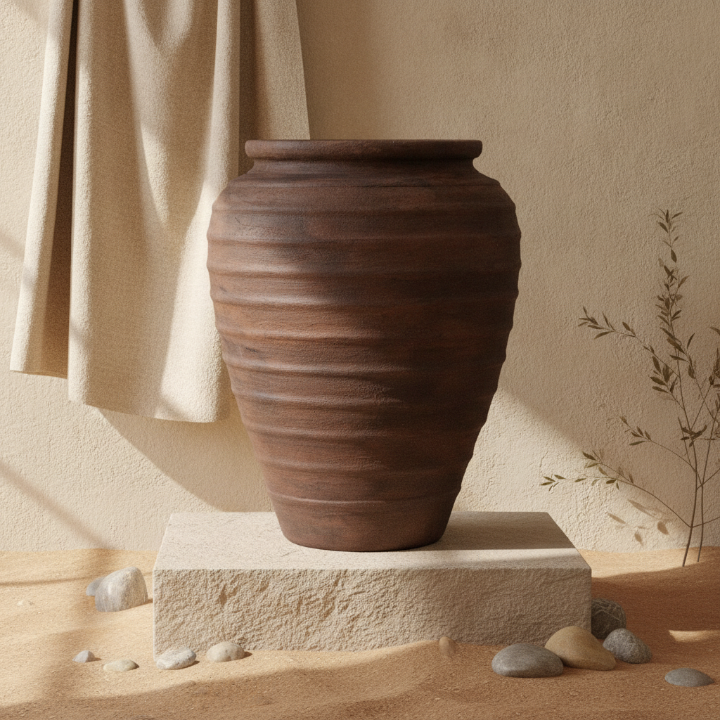 Vaso terracota artesanal Rústico X.4, feito à mão em Portugal. Decoração orgânica; Decoração rústica e cottagecore. Inspiração mediterrânica e farmhouse. Decoração de interiores; Design biofílico; Decoração sustentável