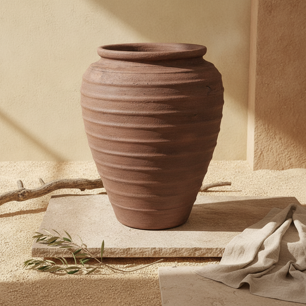 Vaso terracota artesanal Rústico X.4, feito à mão em Portugal. Decoração orgânica; Decoração rústica e cottagecore. Inspiração mediterrânica e farmhouse. Decoração de interiores; Design biofílico; Decoração sustentável
