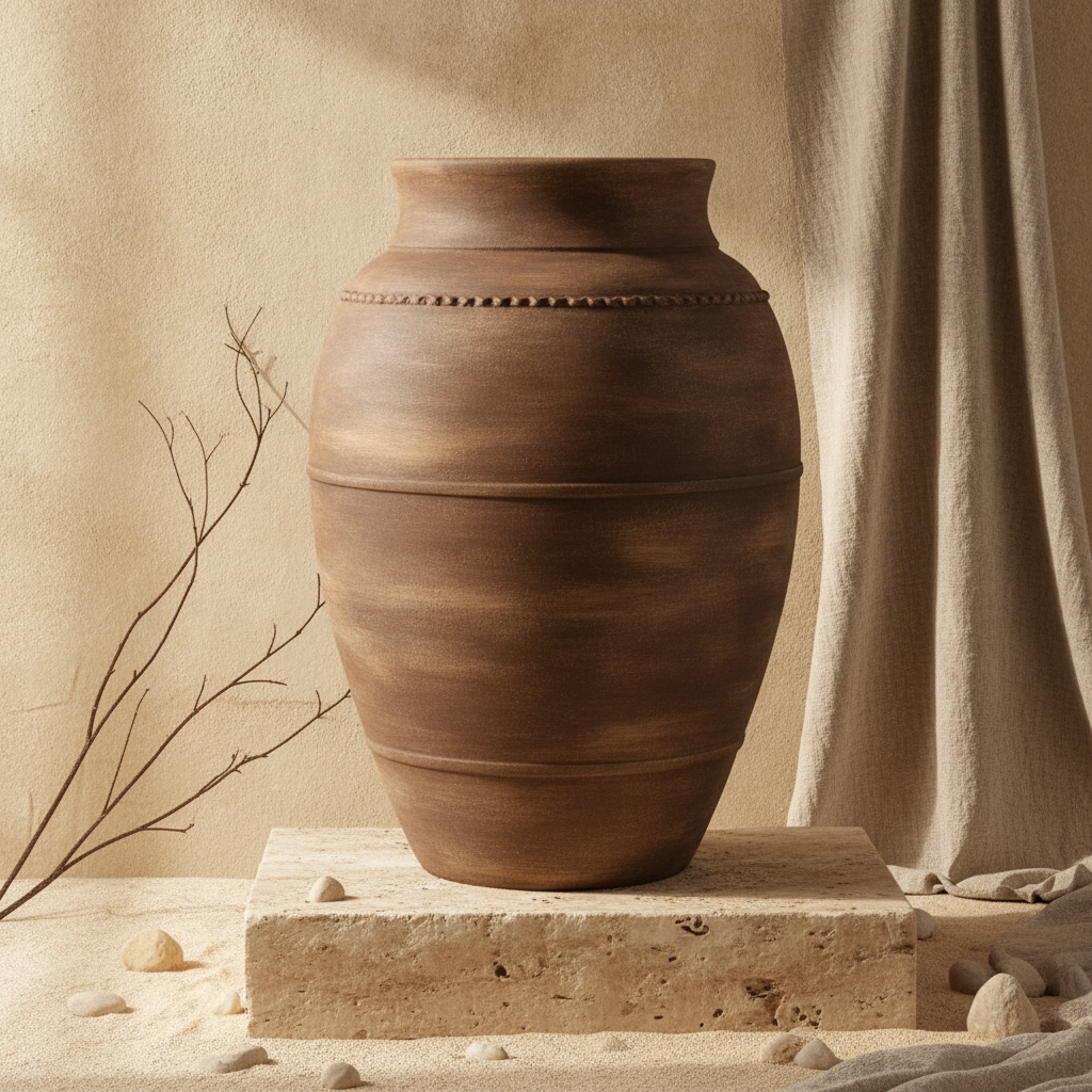 Vaso terracota artesanal RÚSTICO G.2 feito à mão Portugal. Decoração orgânica; Decoração minimalista, wabi-sabi, rústica, mediterrânico e farmehouse. Decoração e design de interiores; design biofílico e decoração;