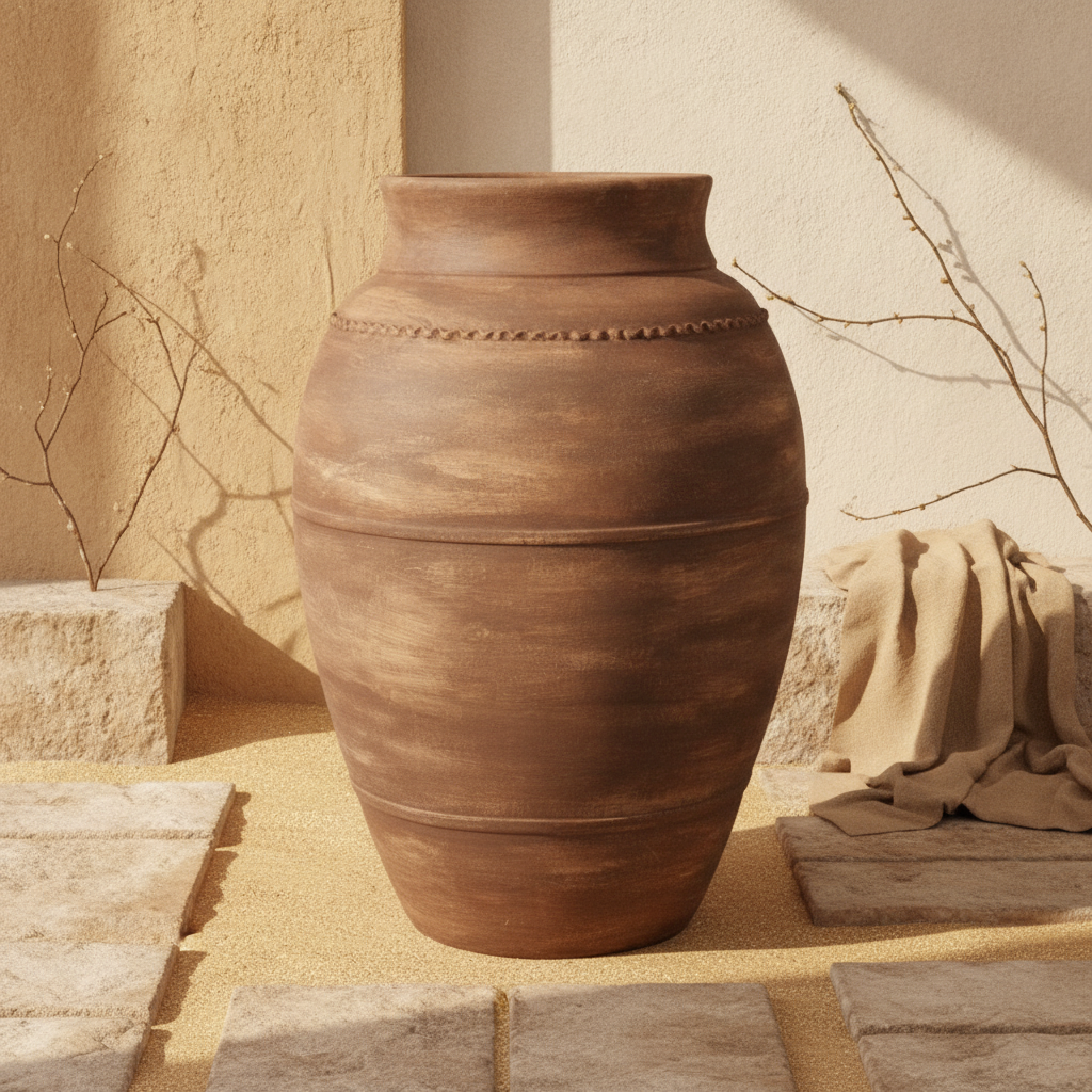 Vaso terracota artesanal RÚSTICO G.2 feito à mão Portugal. Decoração orgânica; Decoração minimalista, wabi-sabi, rústica, mediterrânico e farmehouse. Decoração e design de interiores; design biofílico e decoração;