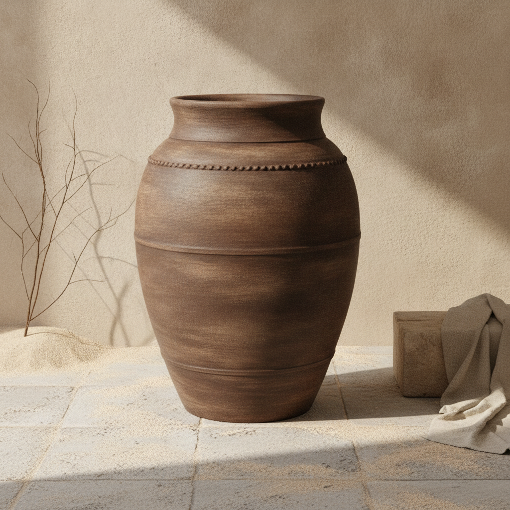 Vaso terracota artesanal RÚSTICO G.2 feito à mão Portugal. Decoração orgânica; Decoração minimalista, wabi-sabi, rústica, mediterrânico e farmehouse. Decoração e design de interiores; design biofílico e decoração;