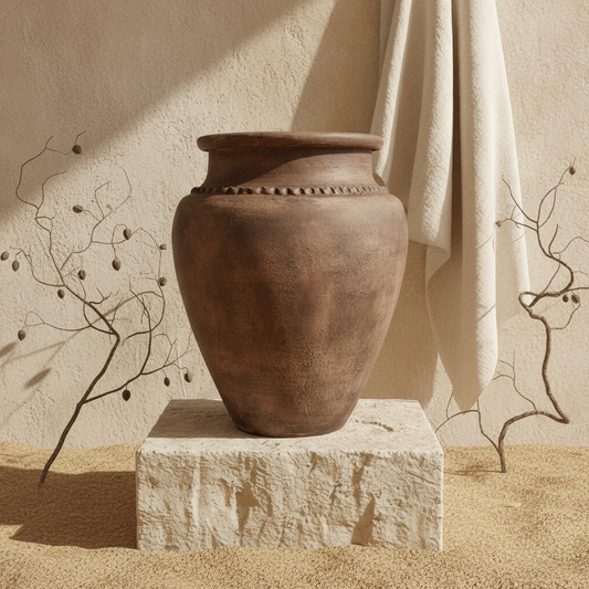 Vaso terracota artesanal Rústico X.9, Organic Decor, handcrafted in Portugal. Decoração  minimalista, rústico, mediterrânico, farmhouse e cottage. Decoração de interiores; Design biofílico; Decoração sustentável;  