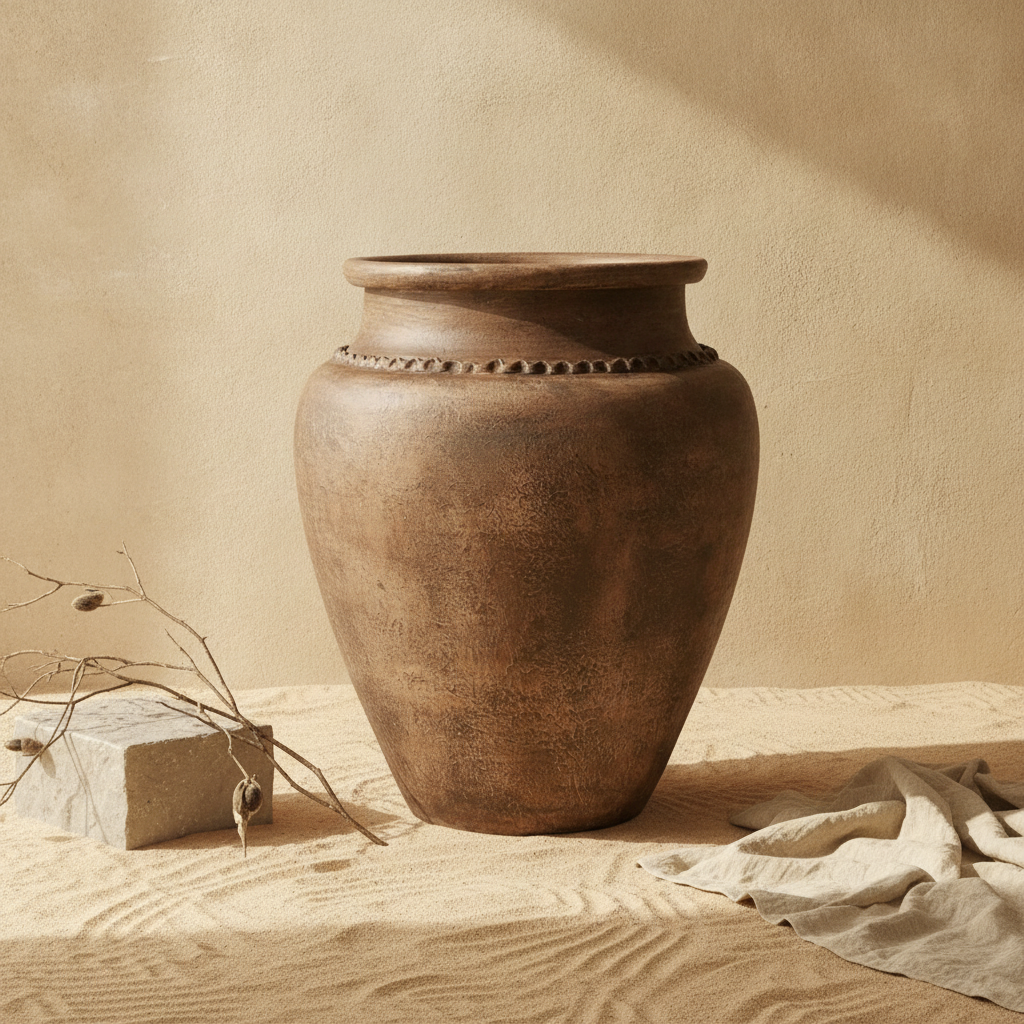 Vaso terracota artesanal Rústico X.9, Organic Decor, handcrafted in Portugal. Decoração  minimalista, rústico, mediterrânico, farmhouse e cottage. Decoração de interiores; Design biofílico; Decoração sustentável;  