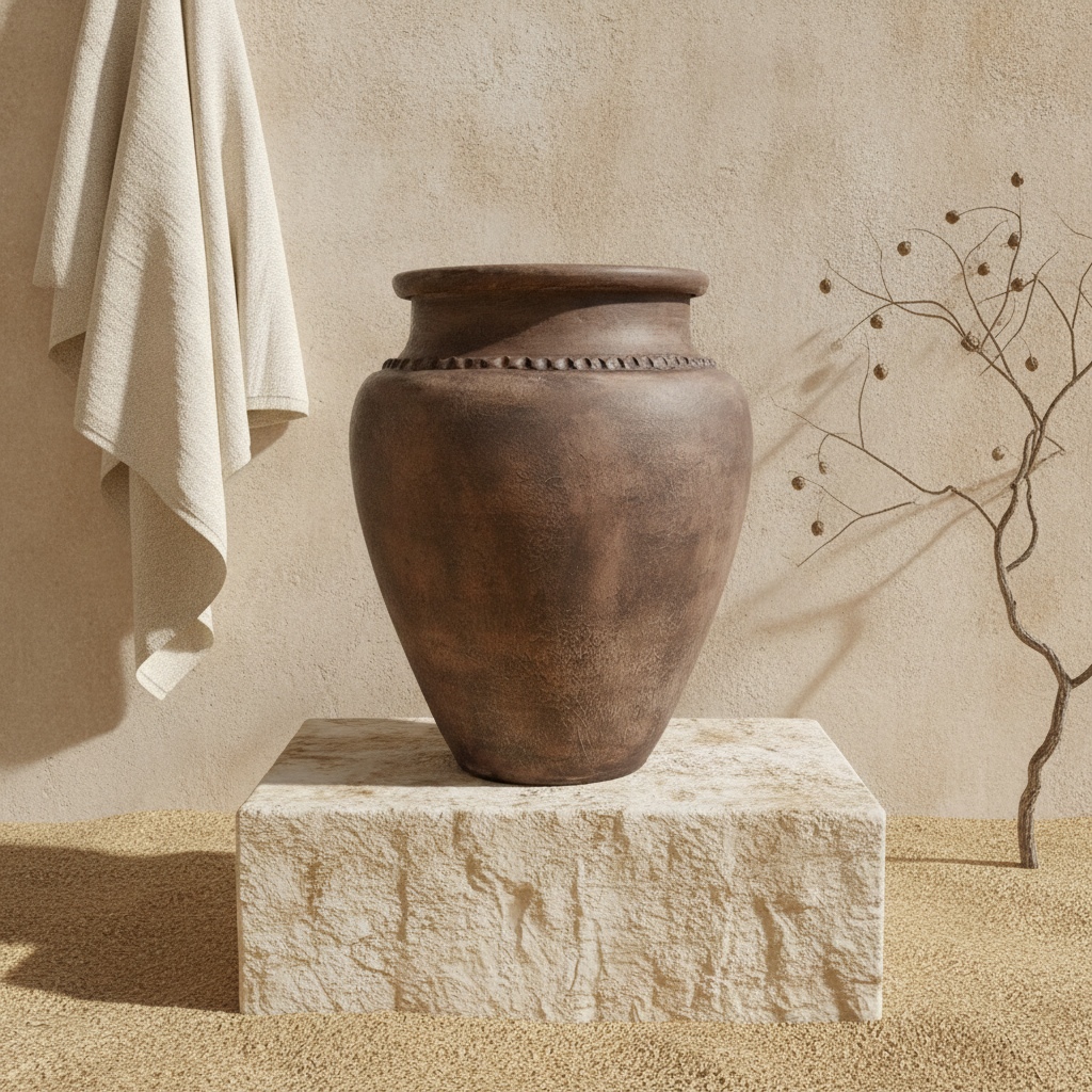 Vaso terracota artesanal Rústico X.9, Organic Decor, handcrafted in Portugal. Decoração  minimalista, rústico, mediterrânico, farmhouse e cottage. Decoração de interiores; Design biofílico; Decoração sustentável;  