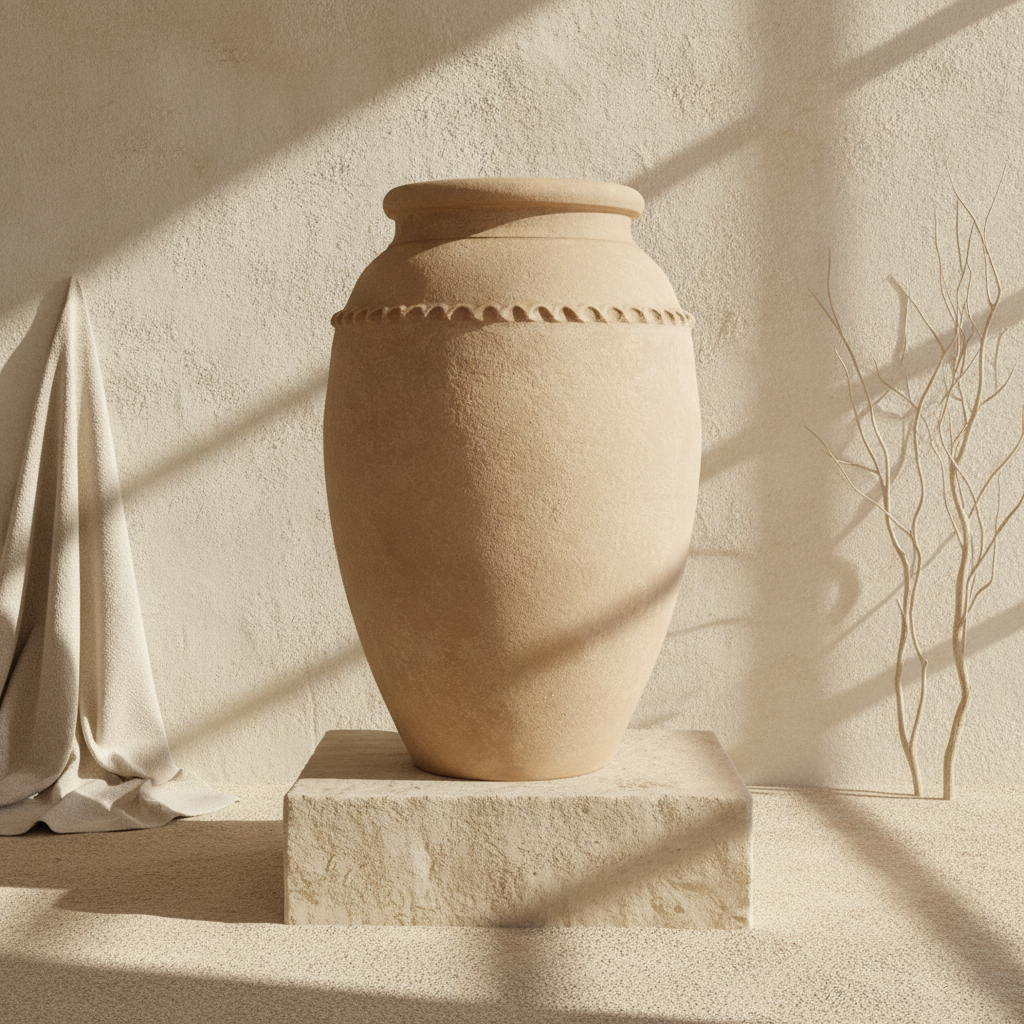 Vaso terracota artesanal Tamar M feito à mão Portugal. Decoração de interiores; Decoração Orgânica; Design biofílico; Decoração sustentável; Decoração estilo wabi-sabi, minimalista, rústico, mediterrânico, Japandi e farmehouse. 