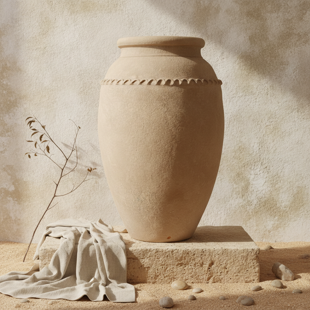 Vaso terracota artesanal Tamar M feito à mão Portugal. Decoração de interiores; Decoração Orgânica; Design biofílico; Decoração sustentável; Decoração estilo wabi-sabi, minimalista, rústico, mediterrânico, Japandi e farmehouse. 