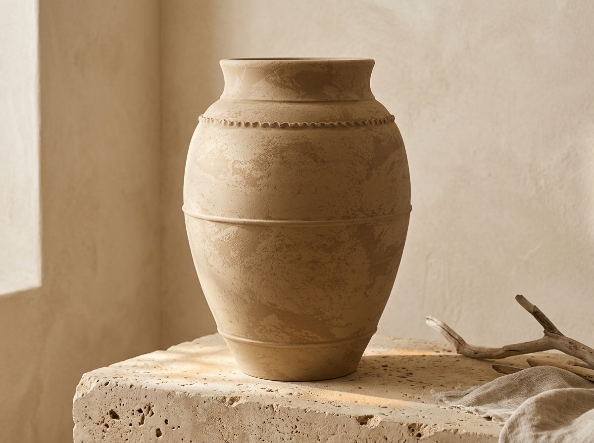Vaso terracota artesanal LAMOUR K feito à mão Portugal.  Design de interiores; Decoração sustentável; Decoração orgânica; decoração e design biofílico; Decoração minimalista, wabi-sabi, rústica, mediterrânico e farmehouse. 