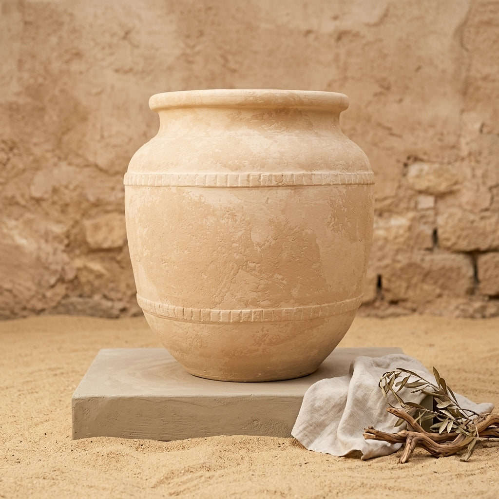 Vaso terracota artesanal  EXC 32, handmade em Portugal. Decoração orgâmica; Decoração wabi-sabi, farmhouse, Japandi, minimalista, mediterrânica, cottagecore e moderno. Design de interiores, decoração sustentável; design biofílico;