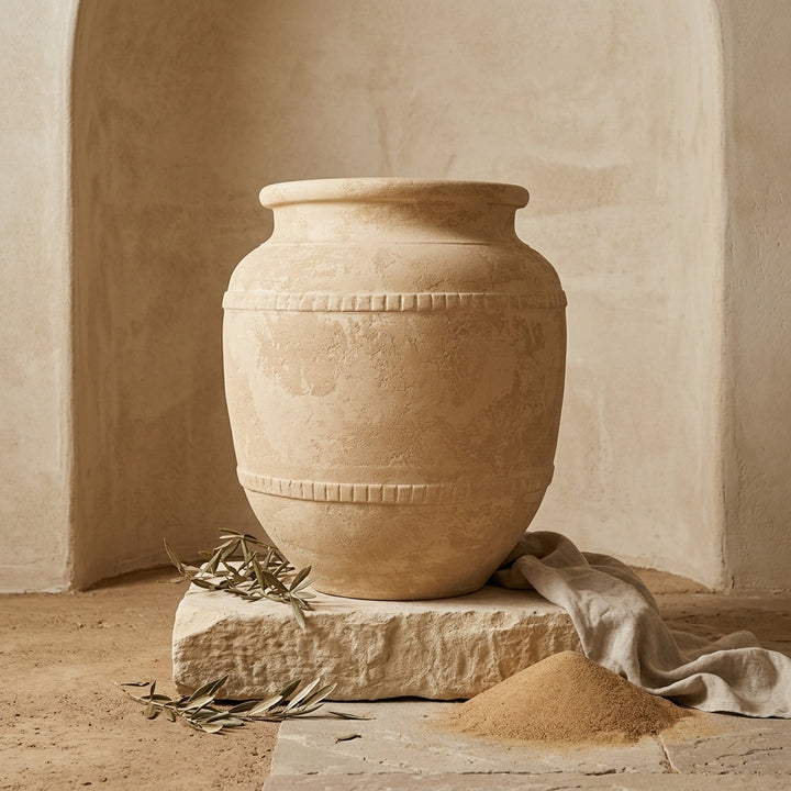 Vaso terracota artesanal  EXC 32, handmade em Portugal. Decoração orgâmica; Decoração wabi-sabi, farmhouse, Japandi, minimalista, mediterrânica, cottagecore e moderno. Design de interiores, decoração sustentável; design biofílico;
