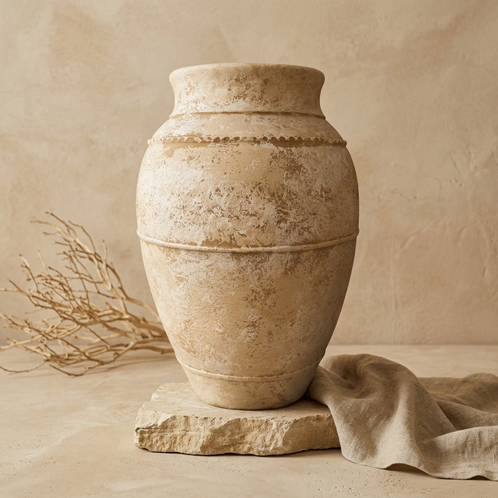 Vaso terracota artesanal LAMOUR M feito à mão Portugal. ORGANIC DECOR; Design de interiores; Decoração sustentável; Decoração orgânica; decoração e design biofílico; Decoração minimalista, wabi-sabi, rústica, mediterrânico e farmehouse. 