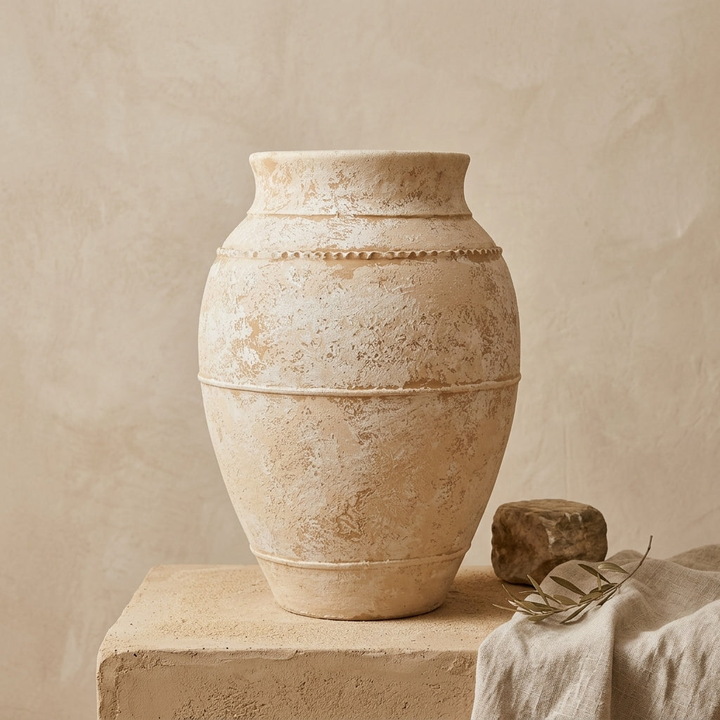 Vaso terracota artesanal LAMOUR M feito à mão Portugal. ORGANIC DECOR; Design de interiores; Decoração sustentável; Decoração orgânica; decoração e design biofílico; Decoração minimalista, wabi-sabi, rústica, mediterrânico e farmehouse. 