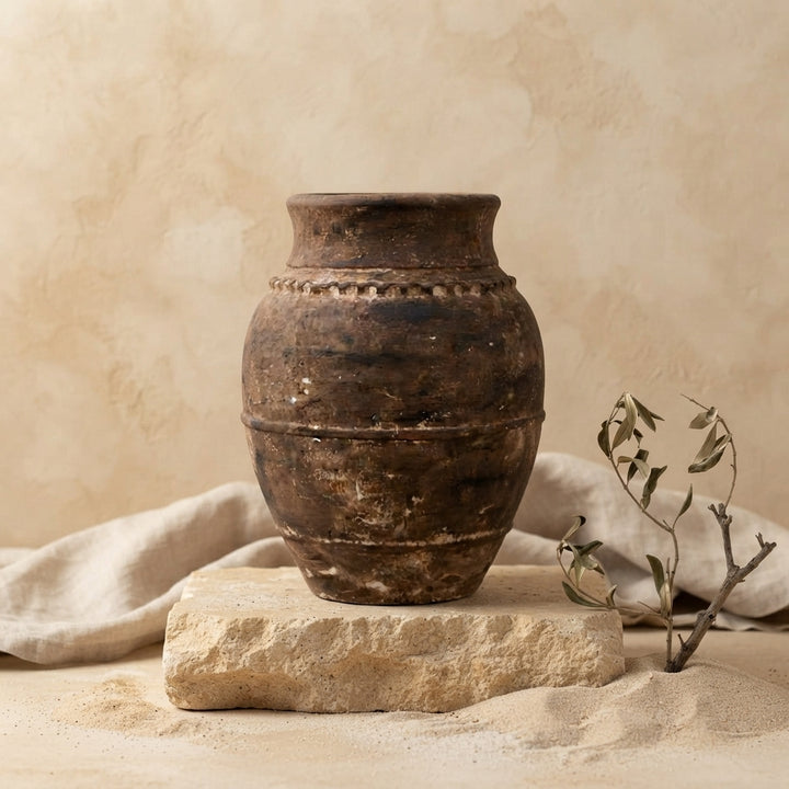 Vaso terracota artesanal RÚSTICO S feito à mão em Portugal. Estilos minimalista, rústico, mediterrânico, Japandi,  wabi-sabi e farmehouse. Decoração de interiores;  design biofílico;
