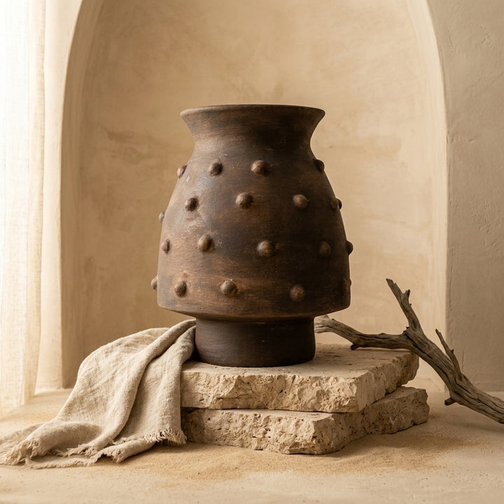 Vaso terracota artesanal RÚSTICO X.7, handmade em Portugal.  Decoração orgânica. Decoração minimalista, mediterrânica, cottagecore e moderno.  Decoração orgânica sustentável; design biofílico;