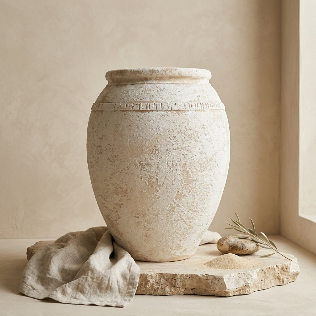 Vaso terracota artesanal Luma D feito à mão Portugal, decoração wabi-sabi, minimalista, rústico, mediterrânico, Japandi e farmehouse. Decoração e design de interiores; decoração e design biofílico; ORGANIC DECOR;