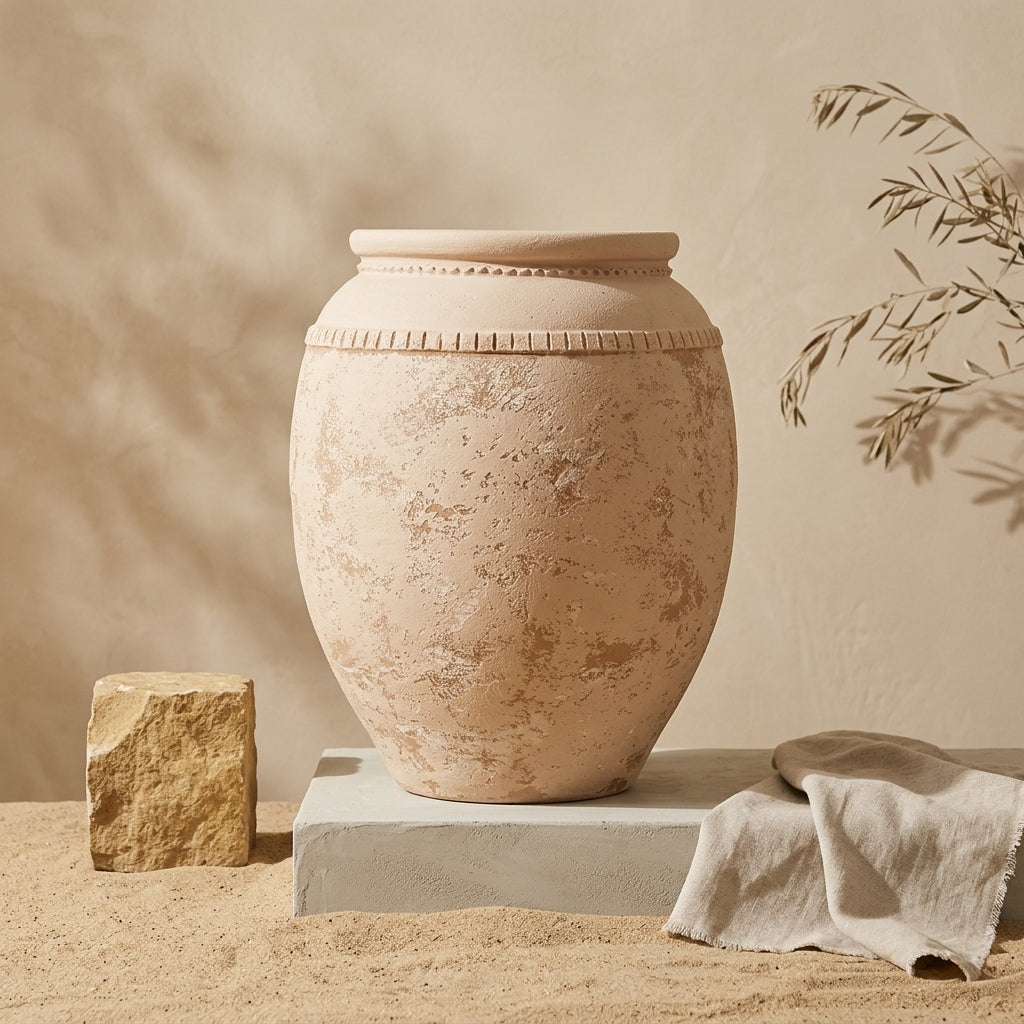 Vaso terracota artesanal Luma I, artesanalmente feito em Portugal. organic decor; Mediterranean Style House; Decoração orgânica, decoração wabi-sabi, minimalista, rústica, mediterrânica, cottagecore e farmhouse . Decoração e design de interiores; decoração e design biofílico; 