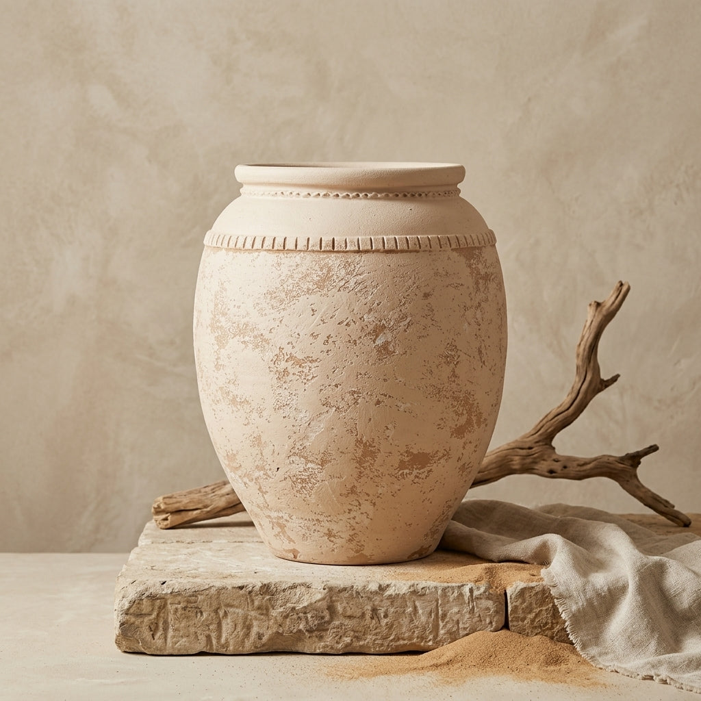 Vaso terracota artesanal Luma I, artesanalmente feito em Portugal. organic decor; Mediterranean Style House; Decoração orgânica, decoração wabi-sabi, minimalista, rústica, mediterrânica, cottagecore e farmhouse . Decoração e design de interiores; decoração e design biofílico; 