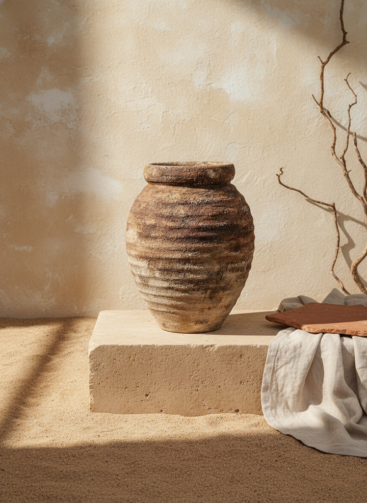 Vaso terracota artesanal RÚSTICO H feito à mão Portugal. Estilos cottage minimalista, rústico, mediterrânico, Japandi, estilo wabi-sabi e farmehouse. Decoração de interiores;  design biofílico;