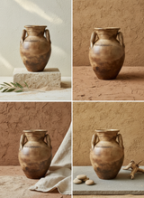 Vaso terracota artesanal RÚSTICO Poteh. Pote feito à mão em Portugal.  Decoração de interiores e exteriores; Estilos minimalista, rústico, mediterrânico, Japandi, estilo wabi-sabi e farmehouse.   Design biofílico;