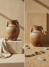 Vaso terracota artesanal RÚSTICO Poteh. Pote feito à mão em Portugal.  Decoração de interiores e exteriores; Estilos minimalista, rústico, mediterrânico, Japandi, estilo wabi-sabi e farmehouse.   Design biofílico;
