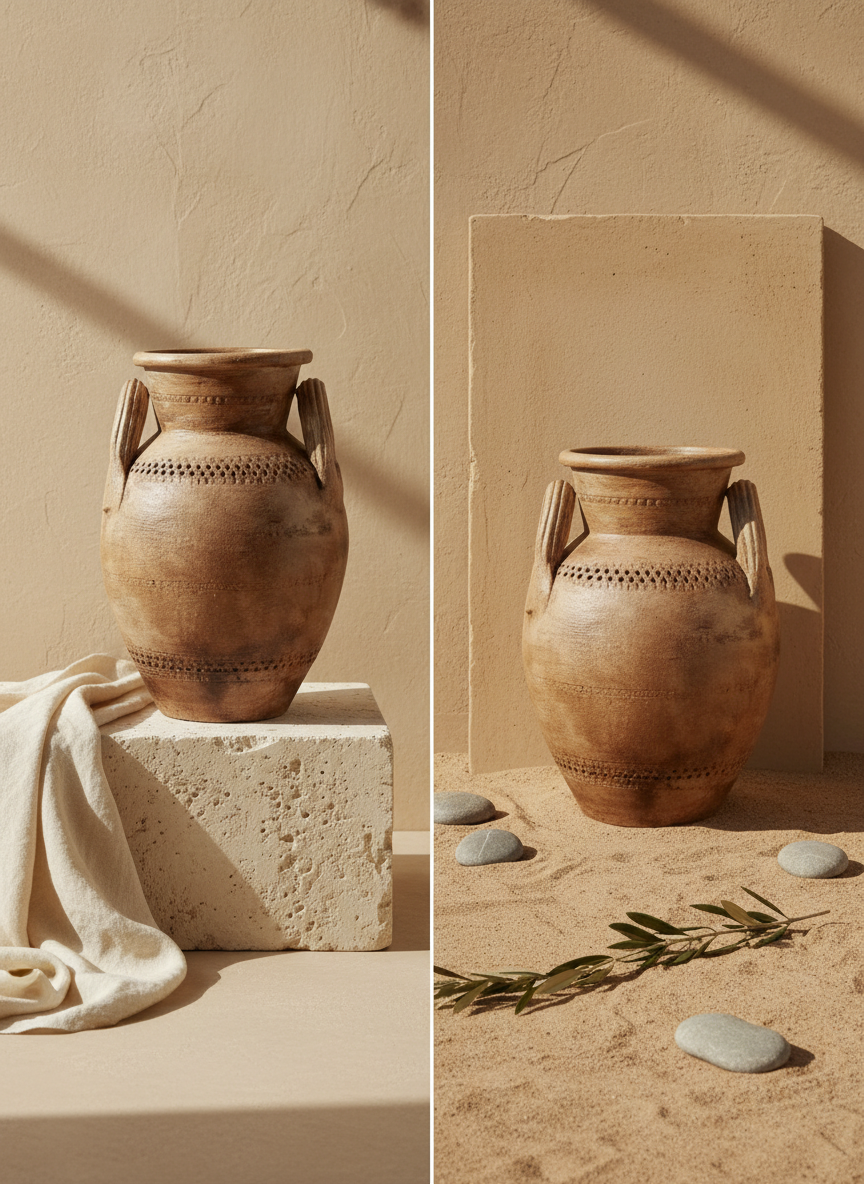 Vaso terracota artesanal RÚSTICO Poteh. Pote feito à mão em Portugal.  Decoração de interiores e exteriores; Estilos minimalista, rústico, mediterrânico, Japandi, estilo wabi-sabi e farmehouse.   Design biofílico;