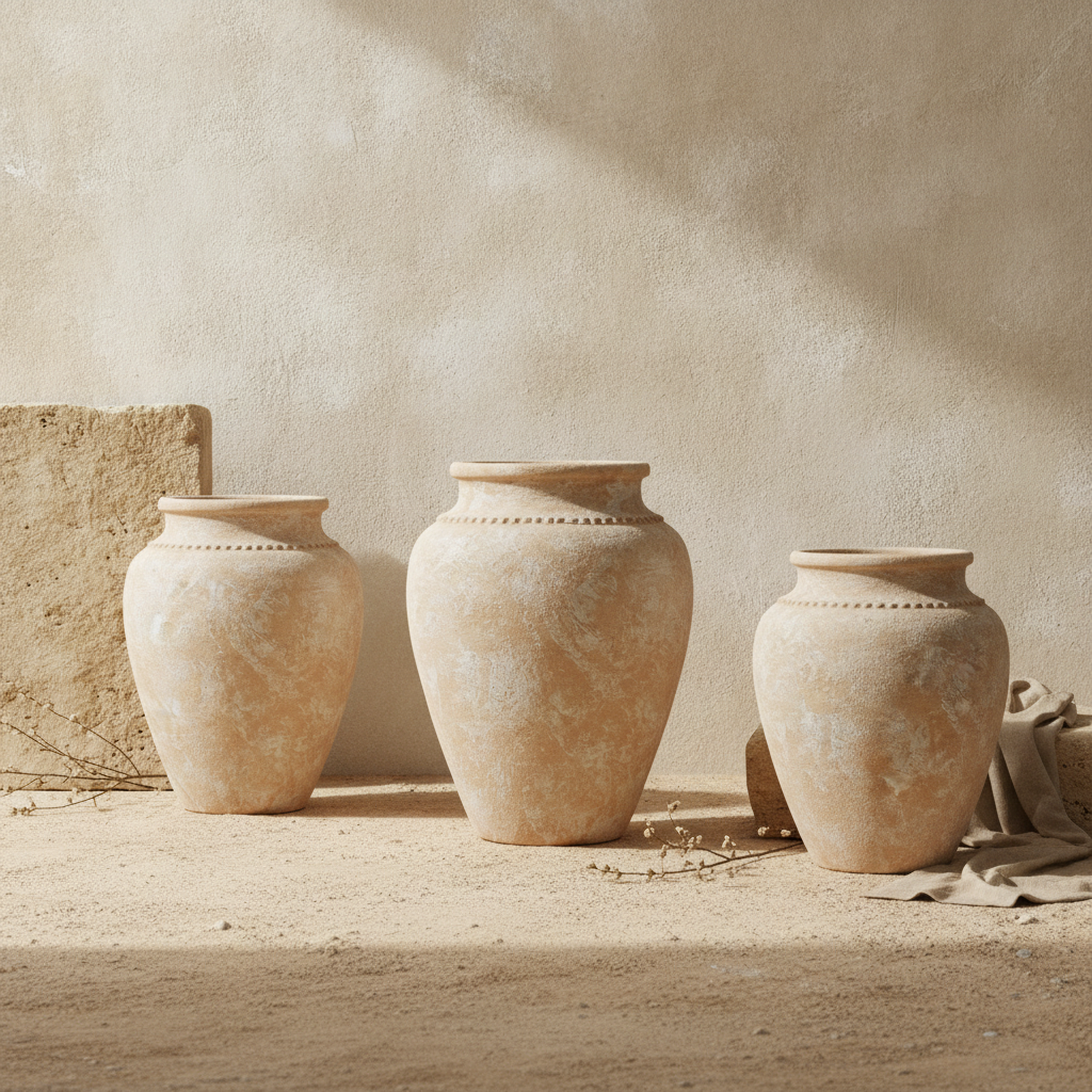 Vaso terracota artesanal  EXC 30.2, handmade em Portugal. ORGANIC DECOR; Decoração wabi-sabi, farmhouse, Japandi, minimalista, mediterrânica, cottagecore e moderno. Design de interiores, decoração sustentável; design biofílico;
