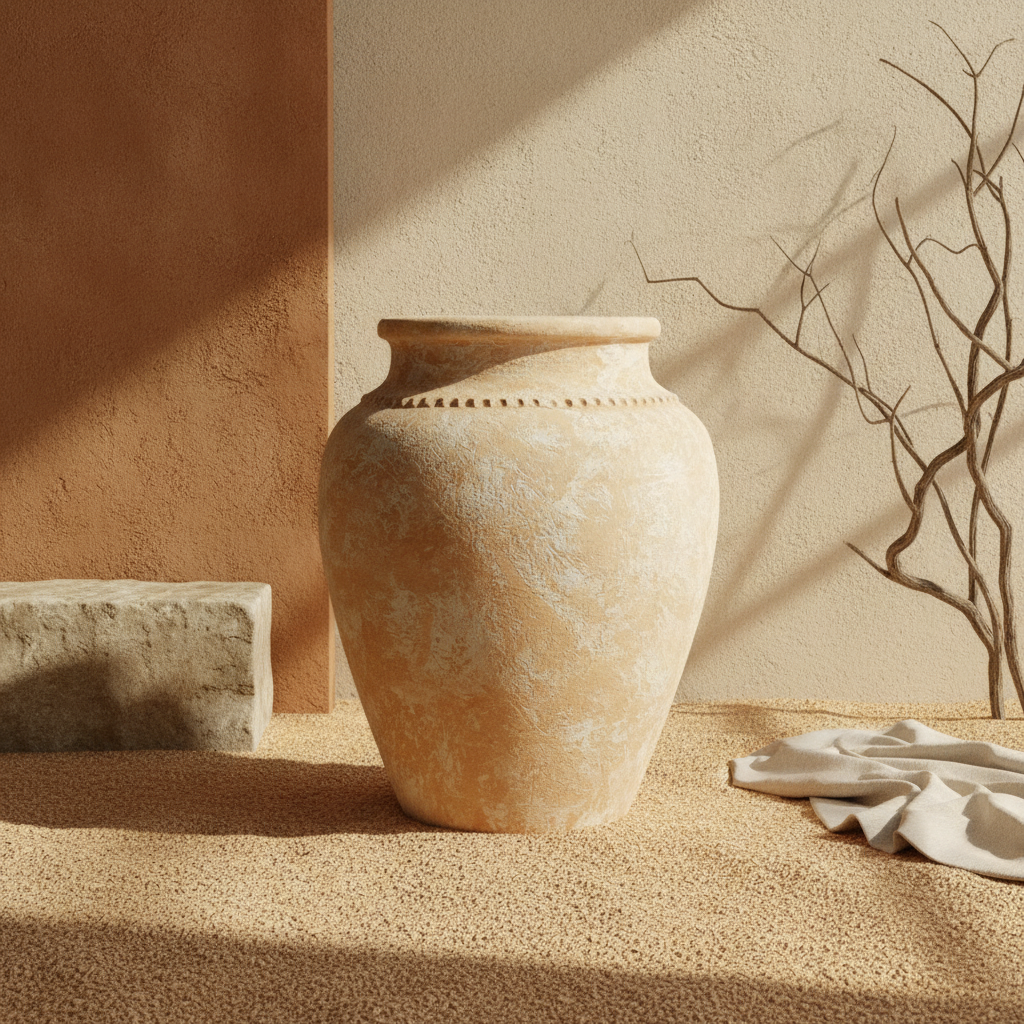 Vaso terracota artesanal  EXC 30.2, handmade em Portugal. ORGANIC DECOR; Decoração wabi-sabi, farmhouse, Japandi, minimalista, mediterrânica, cottagecore e moderno. Design de interiores, decoração sustentável; design biofílico;