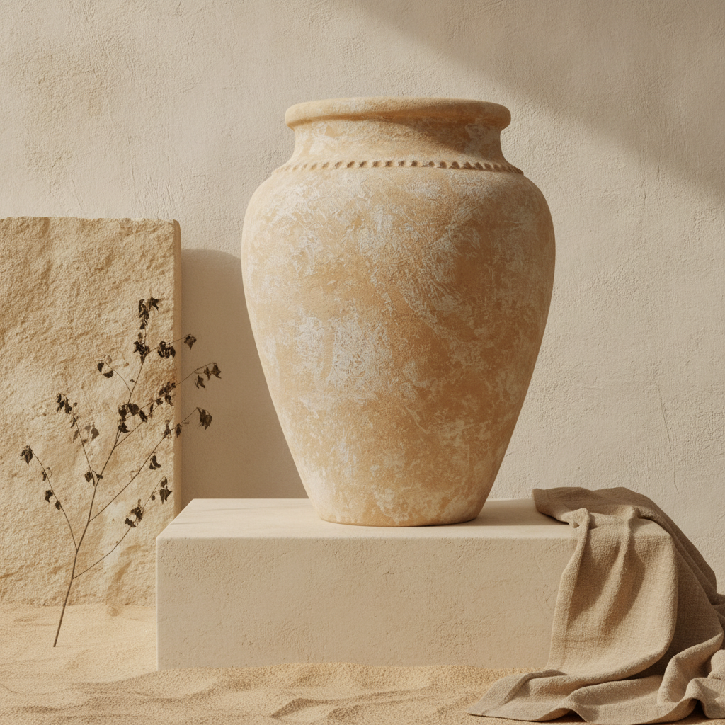 Vaso terracota artesanal  EXC 30.2, handmade em Portugal. ORGANIC DECOR; Decoração wabi-sabi, farmhouse, Japandi, minimalista, mediterrânica, cottagecore e moderno. Design de interiores, decoração sustentável; design biofílico;