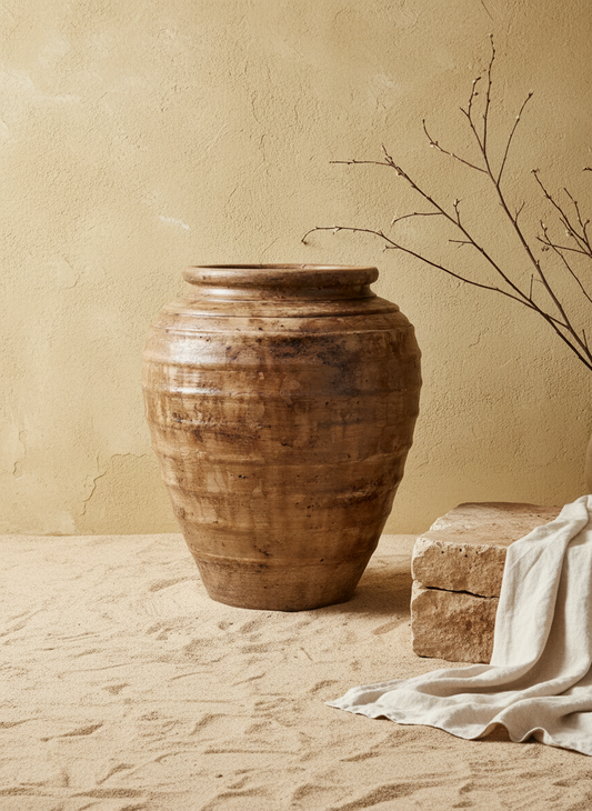 Vaso terracota artesanal RÚSTICO M feito à mão Portugal. Decoração de interiores;  design biofílico; Estilos cottagecore, rústico, mediterrânico, Japandi, estilo wabi-sabi e farmehouse. 
