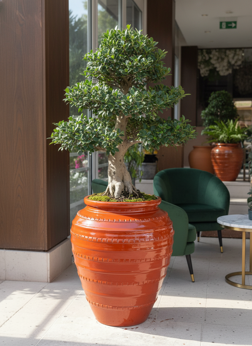 Vaso terracota artesanal handmade em Portugal, decoração moderna, Japandi, minimalista, rústico, mediterrânico, farmhouse, cottagecore. Decoração e design de interiores; decoração e design biofílico;