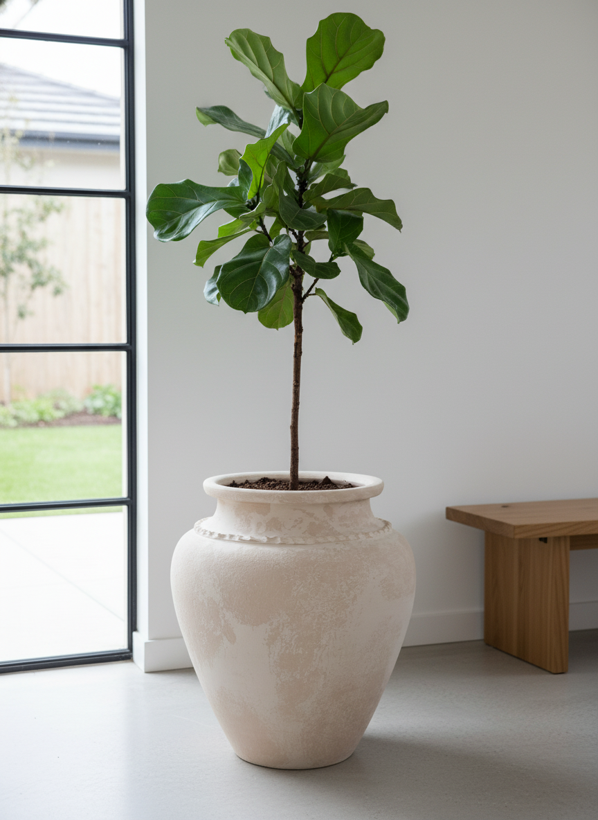Vaso terracota artesanal Kora D feito à mão Portugal. Decoração e design biofílico; Decoração estilos wabi-sabi, minimalista, rústico, mediterrânico, farmehouse, cottage. Design de interiores; 