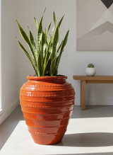 Vaso terracota artesanal handmade em Portugal, decoração moderna, Japandi, minimalista, rústico, mediterrânico, farmhouse, cottagecore. Decoração e design de interiores; decoração e design biofílico;