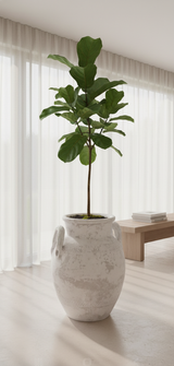 Vaso terracota artesanal Poteh C feito à mão Portugal. Decoração natural e sustentável nos estilos Japandi, minimalista, rústico, farmhouse e moderno e wabi-sabi. Design de interiores; design biofílico;