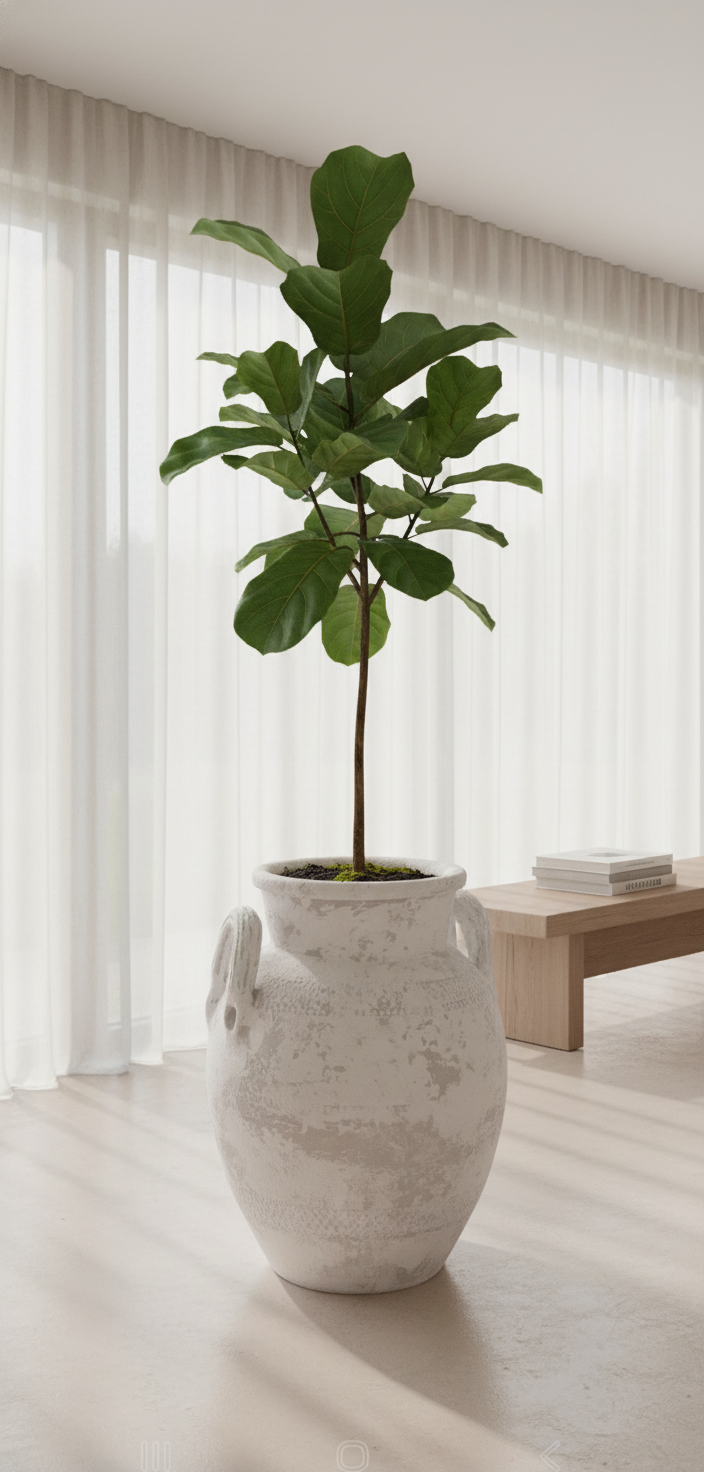 Vaso terracota artesanal Poteh C feito à mão Portugal. Decoração natural e sustentável nos estilos Japandi, minimalista, rústico, farmhouse e moderno e wabi-sabi. Design de interiores; design biofílico;