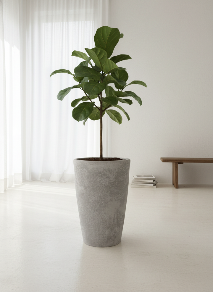 Vaso terracota artesanal Zahura A, feito à mão Portugal. Design natural e decoração sustentável. Perfeito nos estilos Japandi, minimalista, rústico, farmhouse e moderno e wabi-sabi. Decoração de interiores; design biofílico;