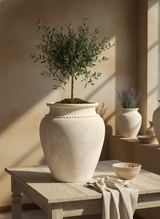 Vaso terracota artesanal Kora F feito à mão Portugal, decoração wabi-sabi, minimalista, rústico, mediterrânico, e outras.  Design de interiores; decoração  sustentável, design biofílico;