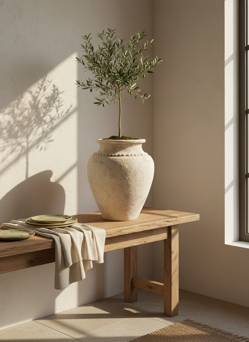 Vaso terracota artesanal Kora B feito à mão Portugal, decoração wabi-sabi, minimalista, rústico, mediterrânico, e outras. Decoração e design de interiores; decoração e design biofílico; 