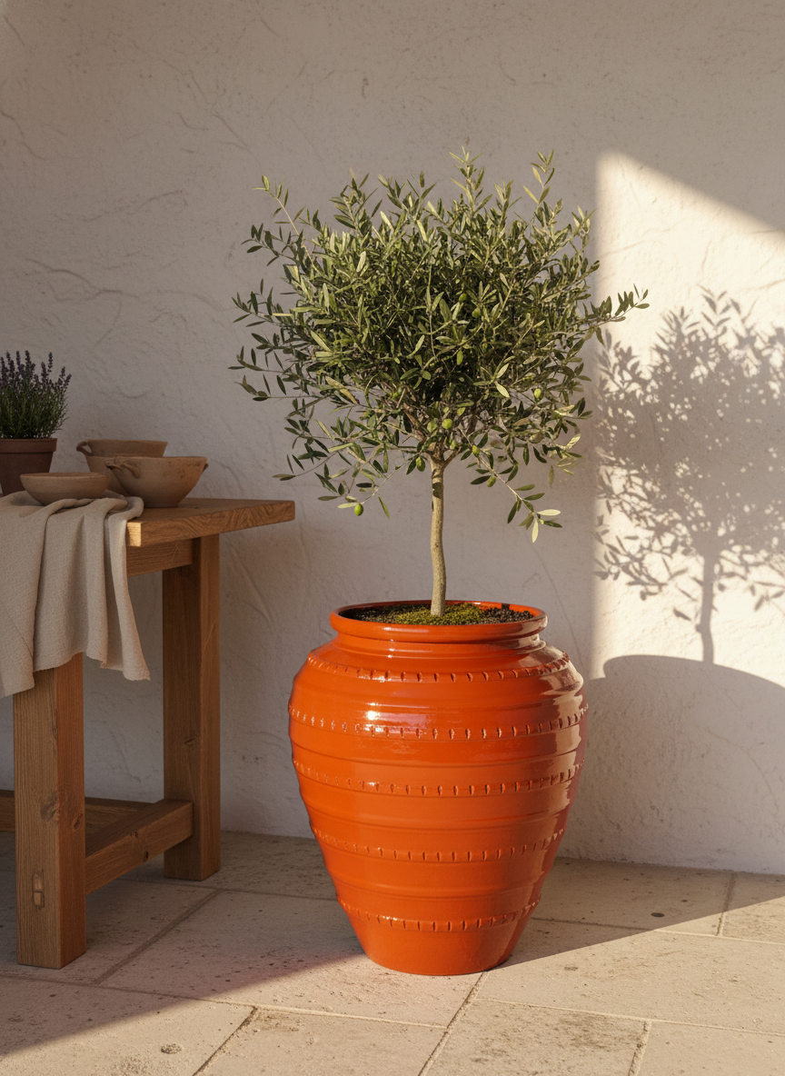 Vaso terracota artesanal handmade em Portugal, decoração moderna, Japandi, minimalista, rústico, mediterrânico, farmhouse, cottagecore. Decoração e design de interiores; decoração e design biofílico;