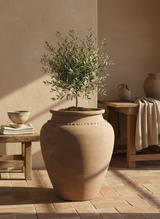 Vaso terracota artesanal Kora E handmade Portugal. Decoração Japandi, minimalista, rústico, mediterrânico, farmhouse e cottage. Decoração de interiores; Design biofílico;