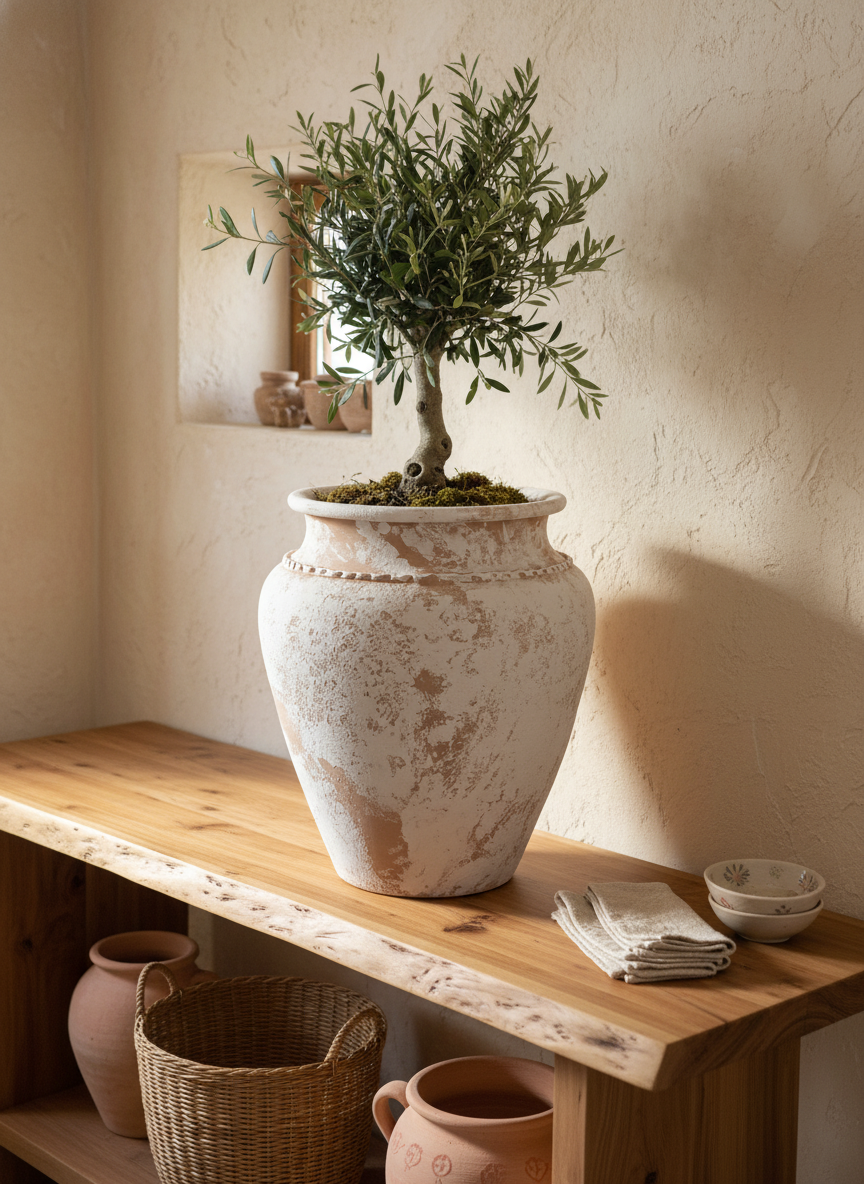 Vaso terracota artesanal Kora C feito à mão Portugal, decoração wabi-sabi, minimalista, rústico, mediterrânico, e outras. Decoração e design de interiores; decoração e design biofílico;