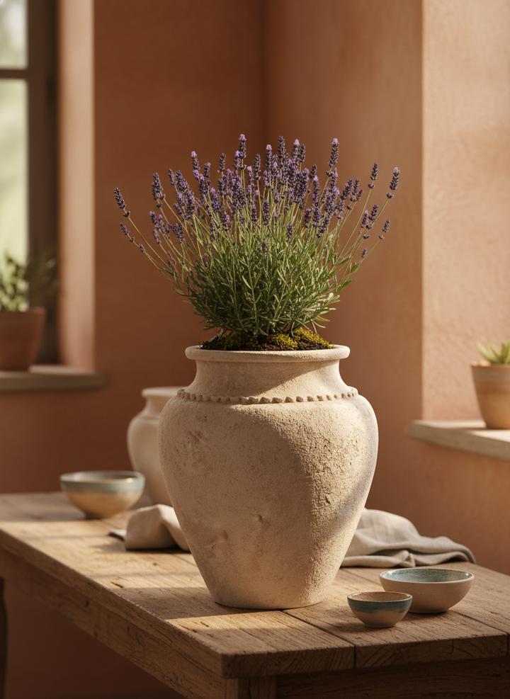 Vaso terracota artesanal Kora B feito à mão Portugal, decoração wabi-sabi, minimalista, rústico, mediterrânico, e outras. Decoração e design de interiores; decoração e design biofílico; 